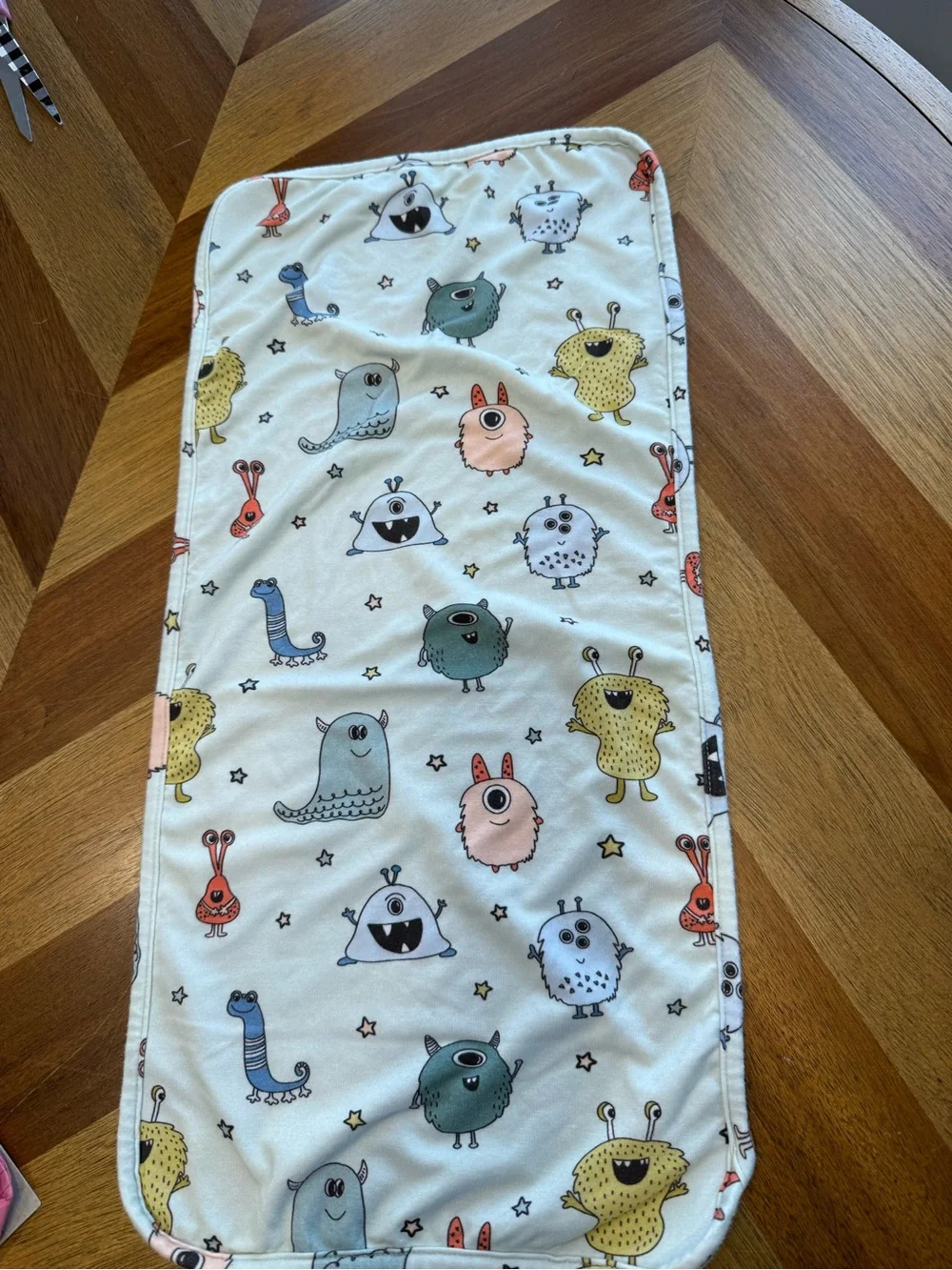 Baby Muslin Bibs, Burp Cloths and Washcloths Set - Blue, Cream, Monster Print